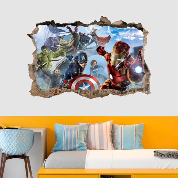 Wall sticker Hole Avengers in Action
