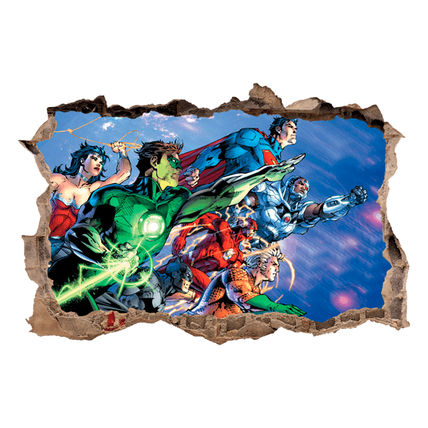 Wall Stickers: Wall sticker Hole Superheroes Comic