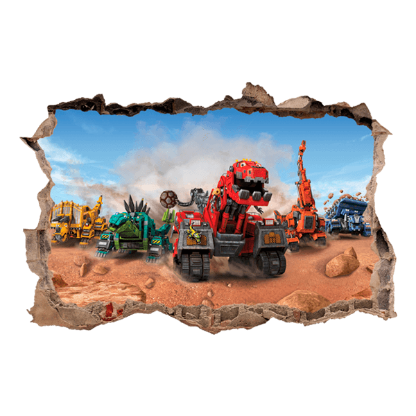 Wall Stickers: Wall sticker Hole Dinotrux