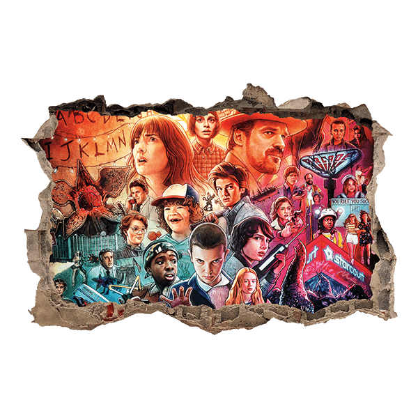 Wall Stickers: Hole Stranger Things Hawkins