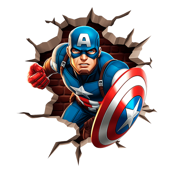 Stickers for Kids: Captain America in action