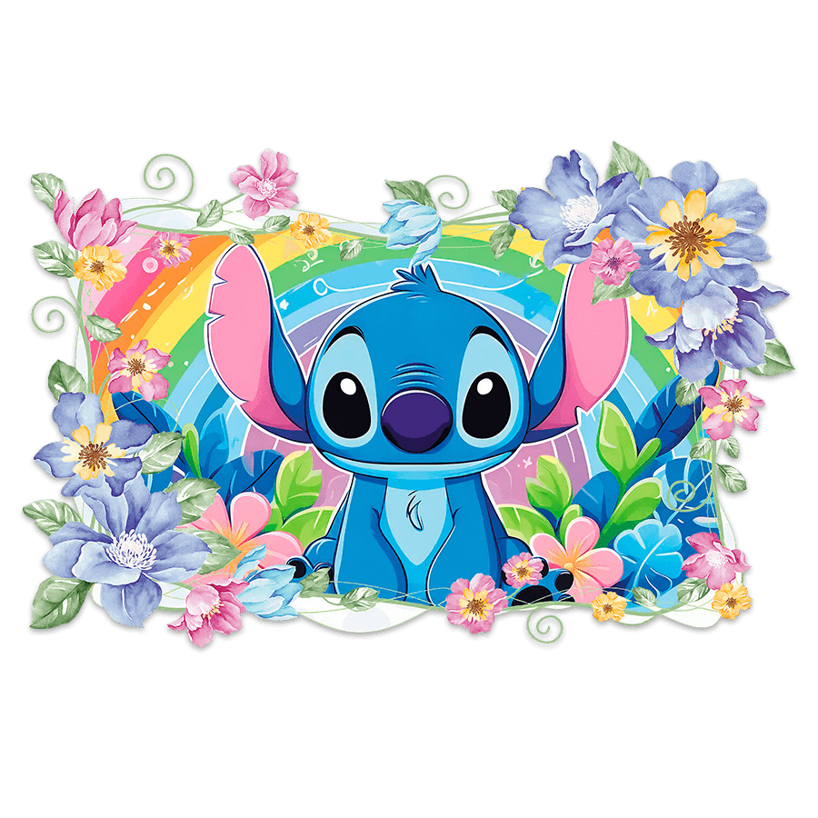 Stickers for Kids: Stitch Rainbow Floral