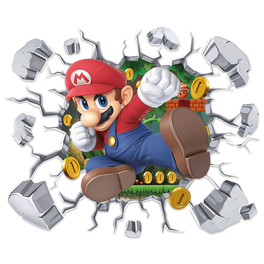 Stickers for Kids: Super Mario Broken Wall
