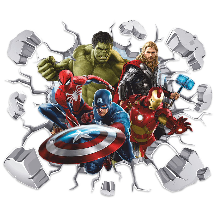 Stickers for Kids: Avengers Broken Wall
