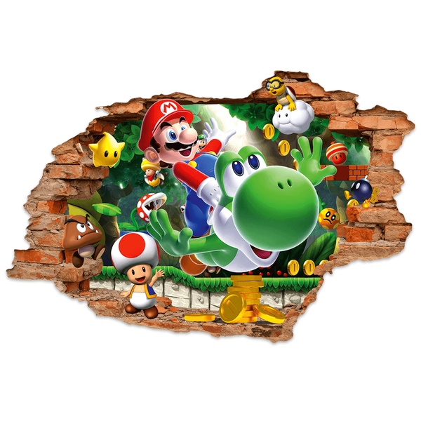 Stickers for Kids: Mario & Yoshi Broken Wall