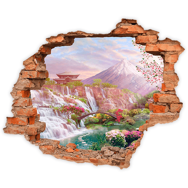 Wall Stickers: Hole Mount Fuji Garden