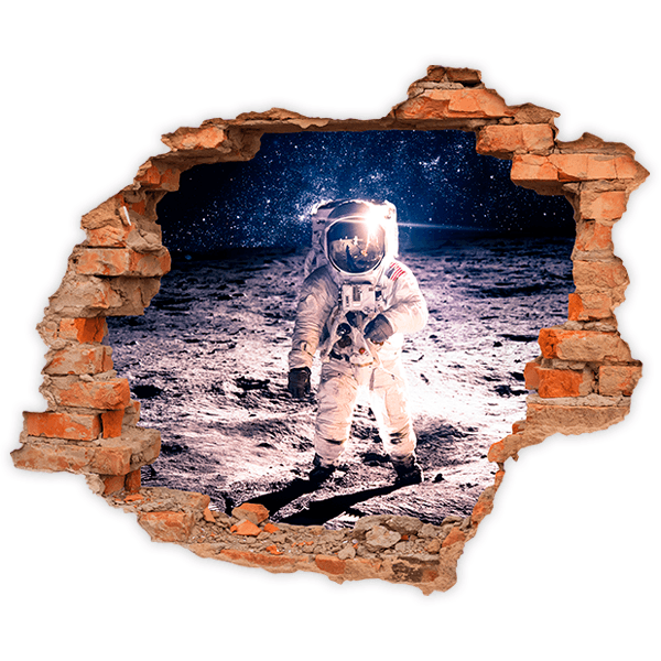 Wall Stickers: Hole Astronaut on the moon