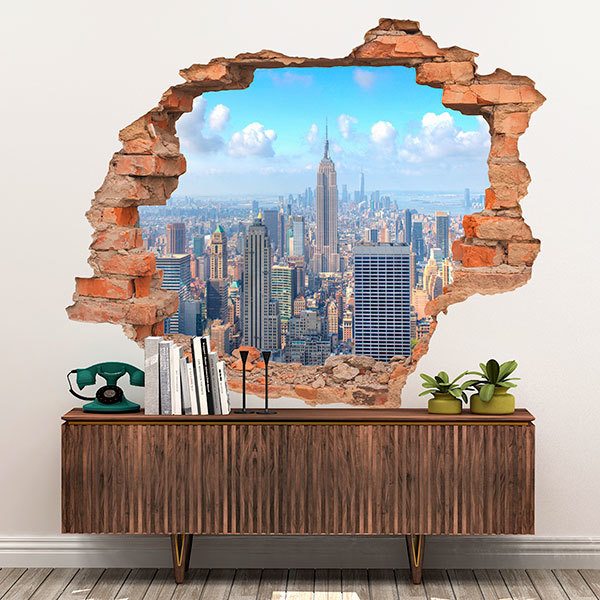 Wall Stickers: Hole Manhattan Skyscrapers