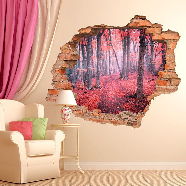 Wall Stickers: Hole Red Forest