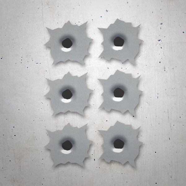 Car and Motorbike Stickers: 6 bullet holes kit