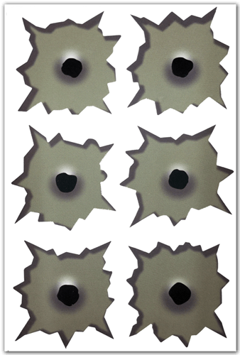 Car & Motorbike Stickers: Kit of 6 bullets