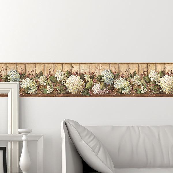 Wall Stickers: Wall border Country flowers