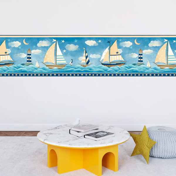 Stickers for Kids: Wall border boats