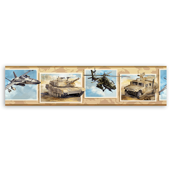 Wall Stickers: Wall Border army vehicles