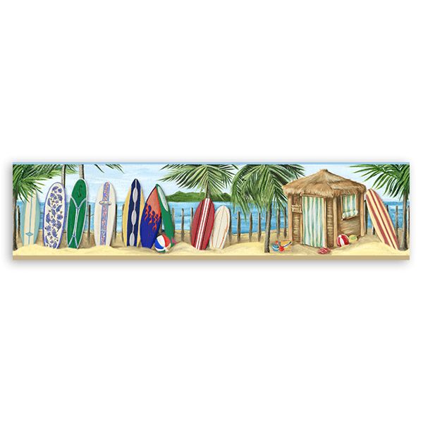 Wall Stickers: Wall Border Hawaiian beach