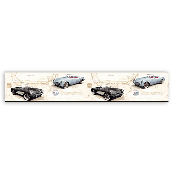 Wall Stickers: Wall Border Chevrolet Corvette