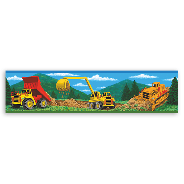 Stickers for Kids: Wall border for children's bethroom Construction m
