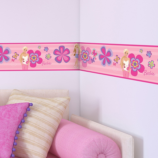 Stickers for Kids: Wall Border Barbie Spring