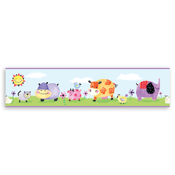 Stickers for Kids: Wall Border Colorful Animals