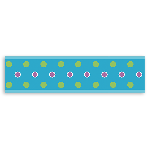 Stickers for Kids: Wall Border Blue with circles