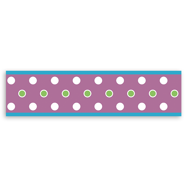 Stickers for Kids: Wall Border Purple with circles