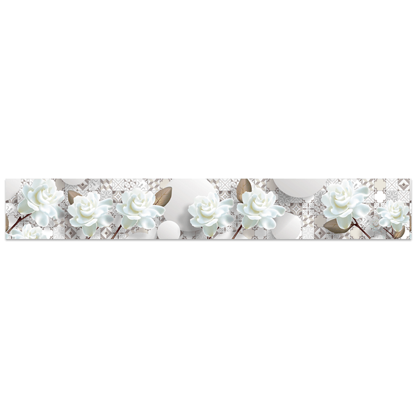 Wall Stickers: Des roses blanches sur des carreaux