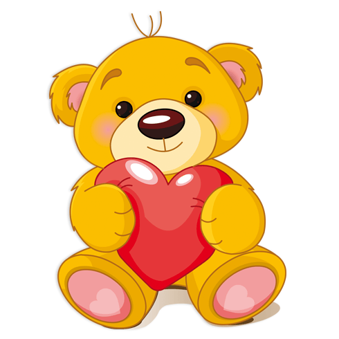 Stickers for Kids: Teddy Bear and Heart