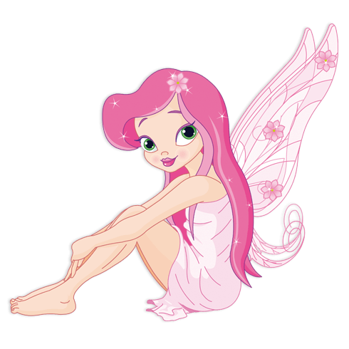 Stickers for Kids: Pink Fairy Sitting