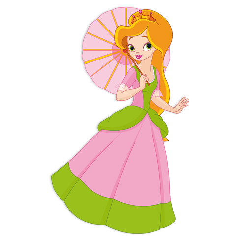 Stickers for Kids: Princess with sunshade