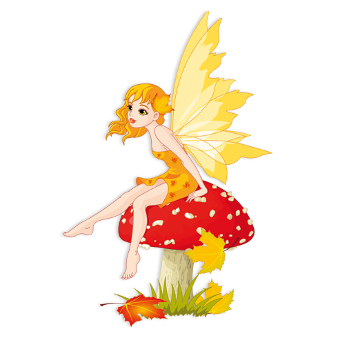 Stickers for Kids: Fairy Sitting on Mushroom