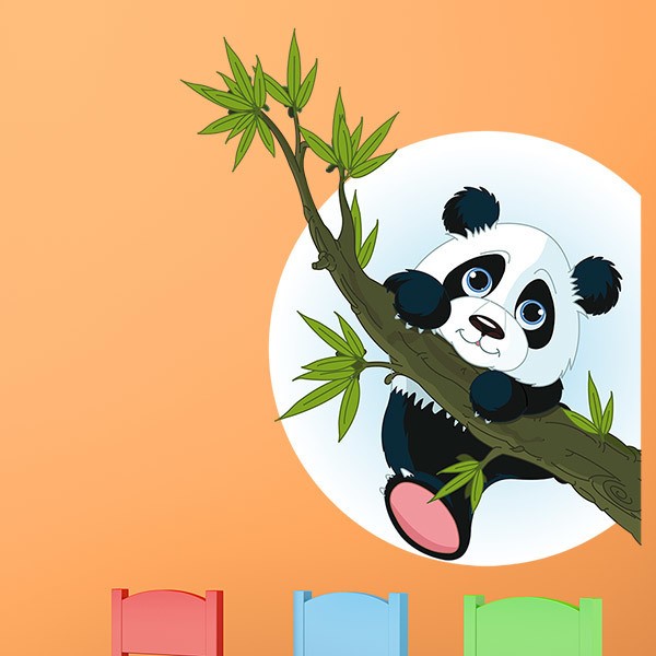 Stickers for Kids: Panda bear climbing