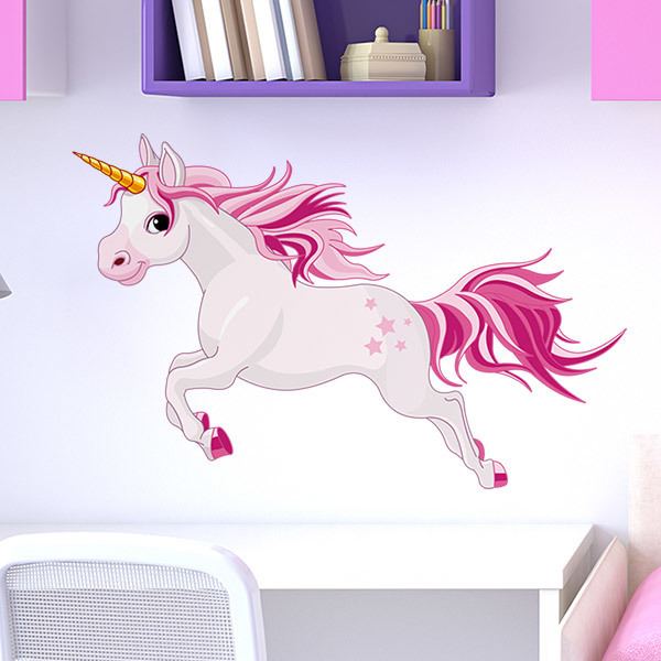 Wall Stickers: White starry unicorn