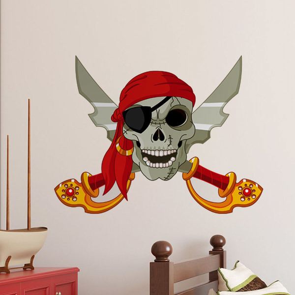 Stickers for Kids: Pirate skull in colour