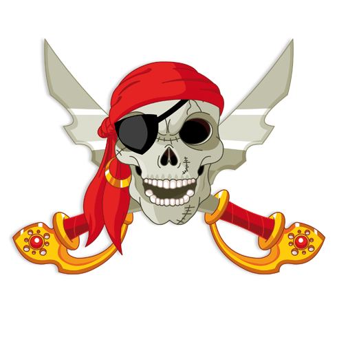 Stickers for Kids: Skull and crossed swords