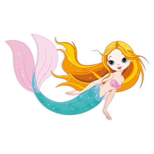 Stickers for Kids: Mermaid swimming