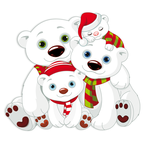 Stickers for Kids: Family of white bears