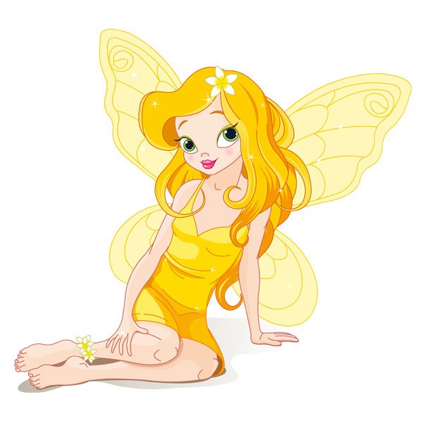 Stickers for Kids: Yellow Butterfly Fairy