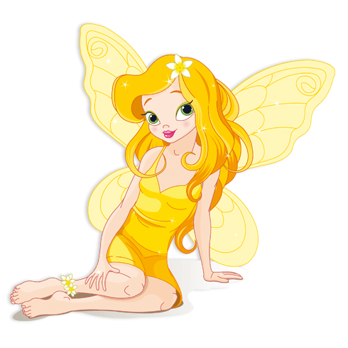 Stickers for Kids: Fairy butterfly yellow