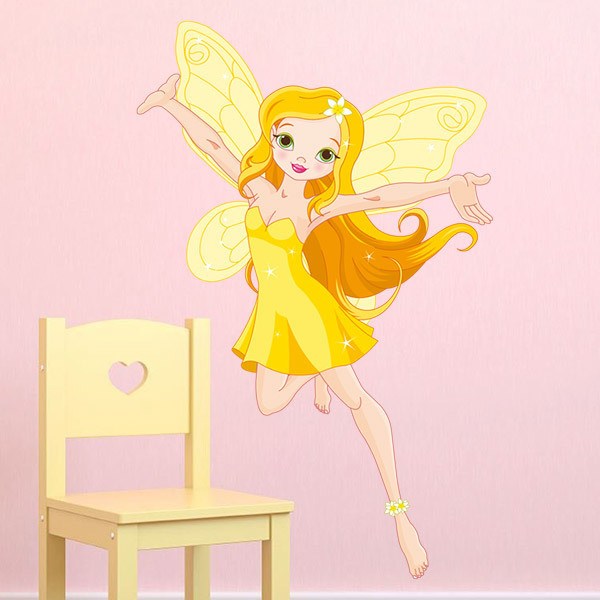 Stickers for Kids: Yellow fairy flying