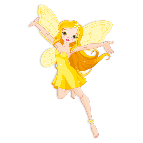 Stickers for Kids: Yellow fairy flying