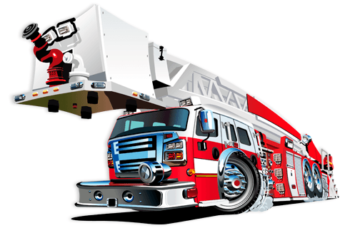 Stickers for Kids: Fire truck crane