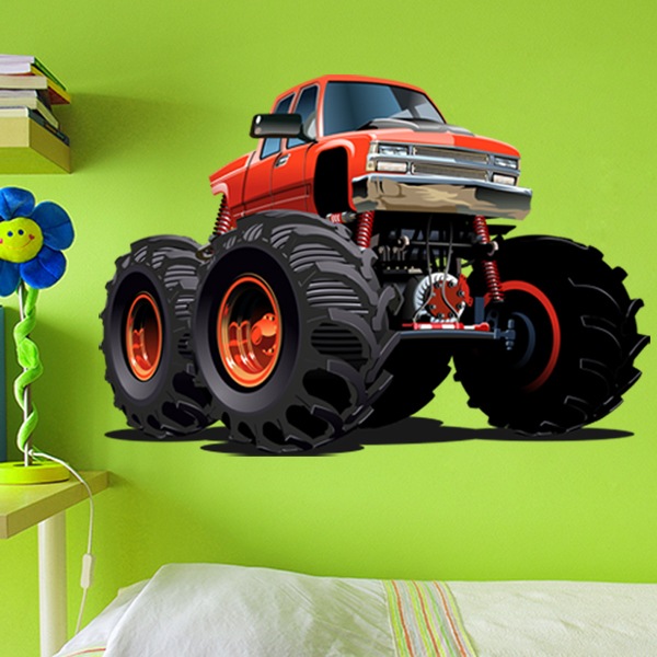 Stickers for Kids: Monster Truck ranchera orange