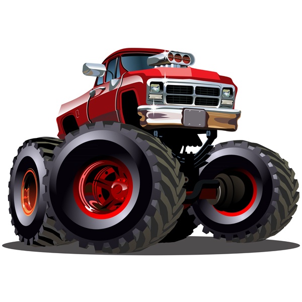 Stickers for Kids: Monster Truck ranchera red