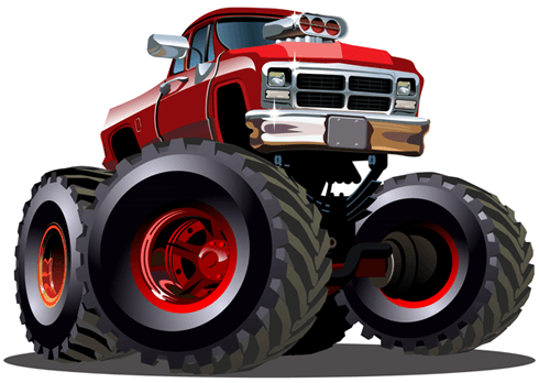 Stickers for Kids: Monster Truck ranchera red