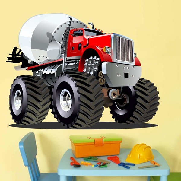 Stickers for Kids: Monster Truck Concrete mixer