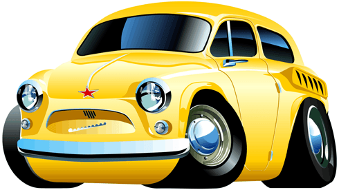 Stickers for Kids: Classic yellow car