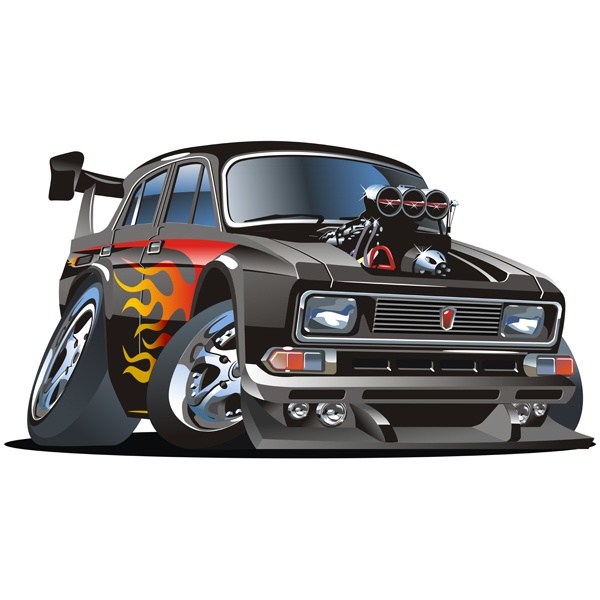 Stickers for Kids: Classic car black