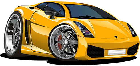Stickers for Kids: Yellow sports car 2