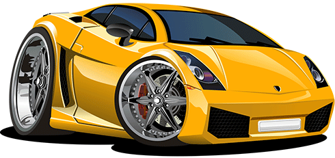 Stickers for Kids: Yellow sports car