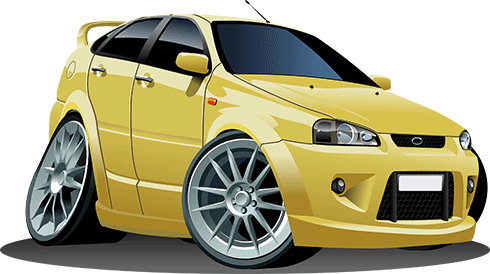 Stickers for Kids: Yellow car